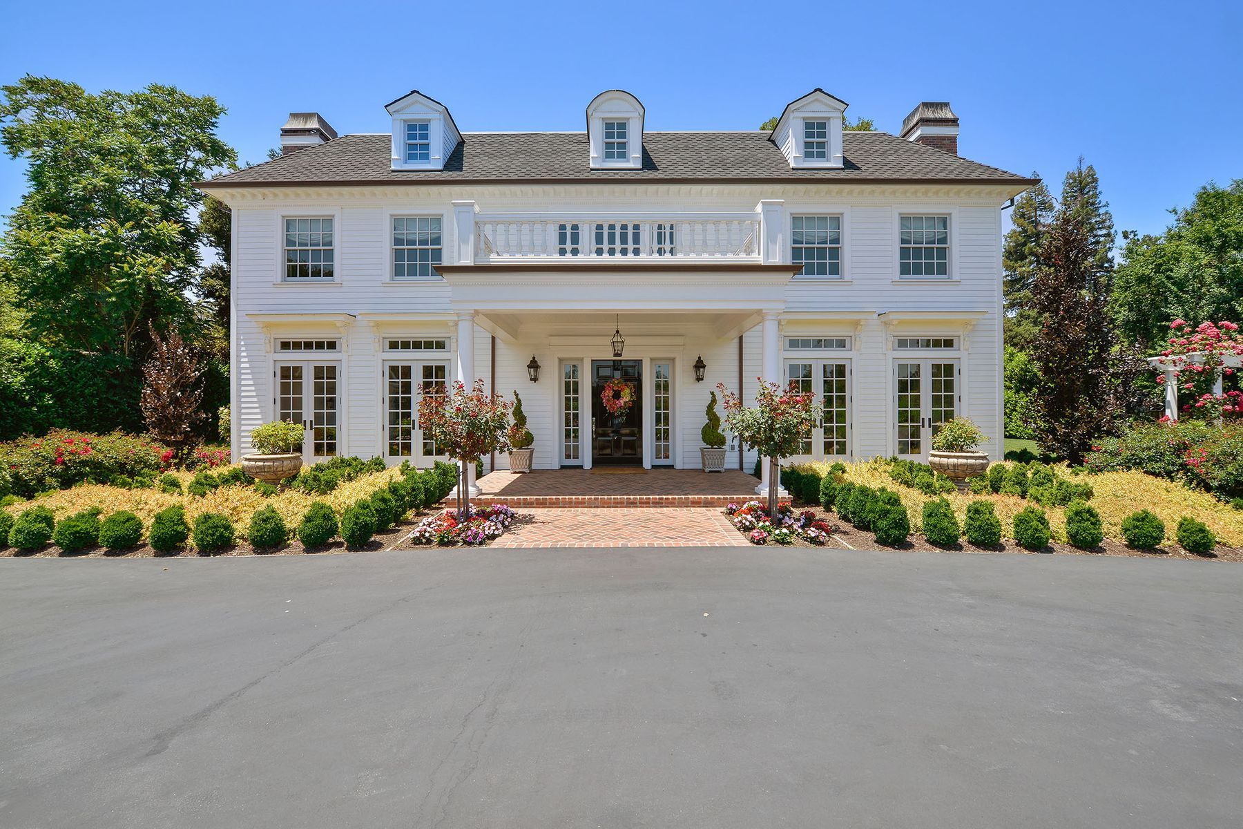 Colonial estate with circular drive, Atherton