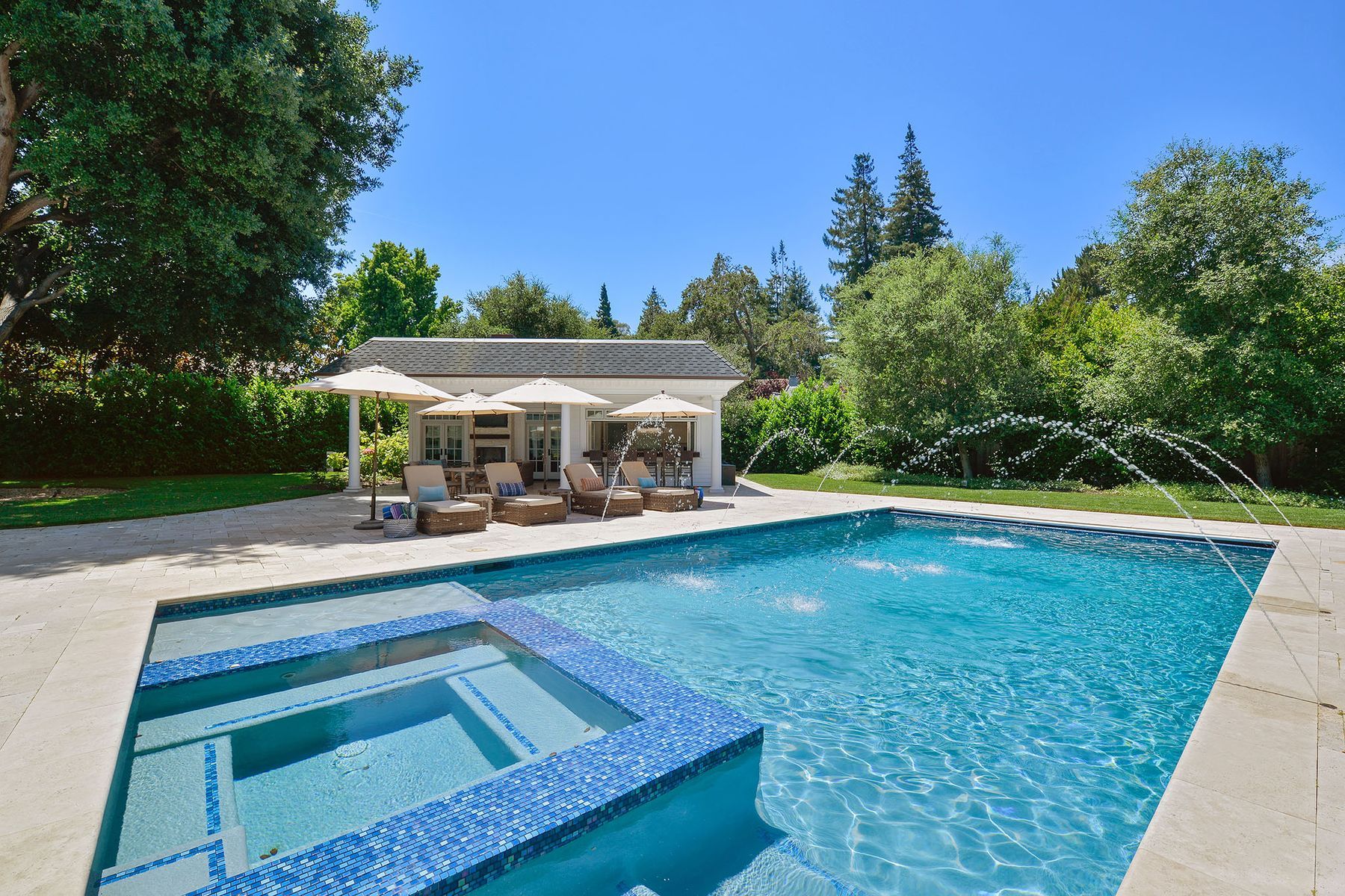 Pool and covered terrace, Atherton